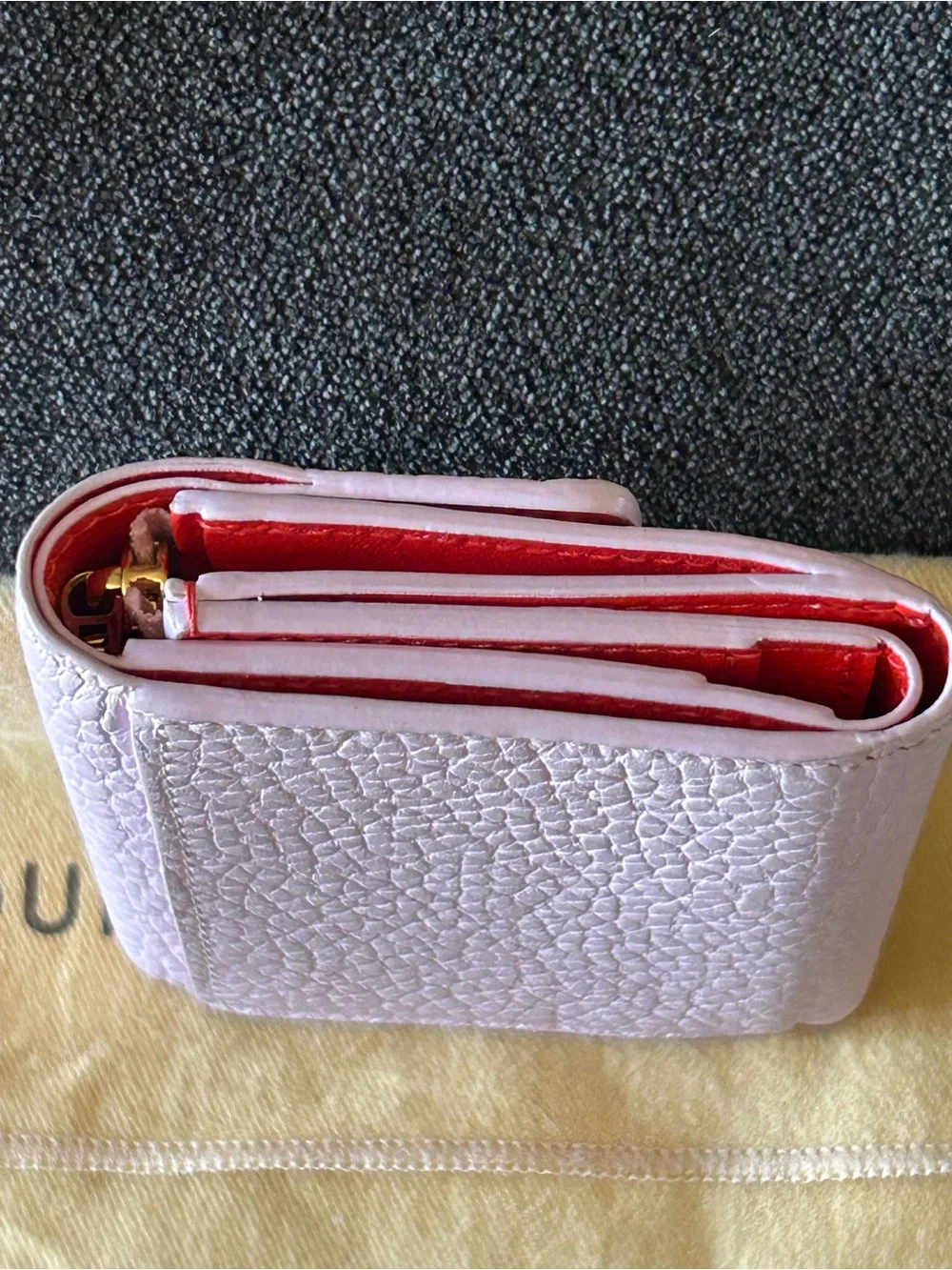 Louis Vuitton Capucines Limited Edition pink and red leather trifold wallet